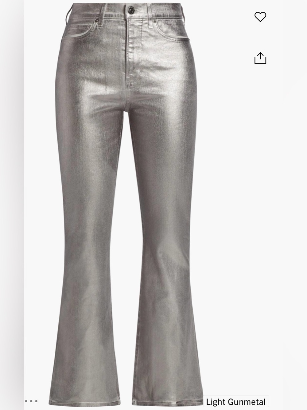 Veronica Beard Light Gunmetal Flare Jeans